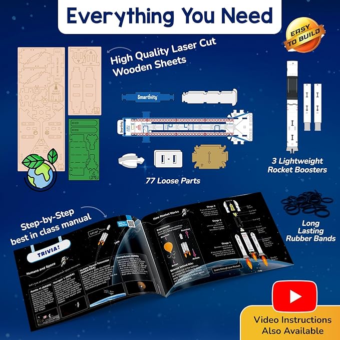 smartivity diy rocket launcher kit for kids 6, 7, 8, 9, 10, 11, 12 years old | build your own rocket and launcher | birthday gift for smart kids | diy science toy for boys & girls 6 12 years smartivity diy rocket launcher kit for kids 6, 7, 8, 9, 10, 11, 12 years old | build your own rocket and launcher | birthday gift for smart kids | diy science toy for boys & girls 6 12 years